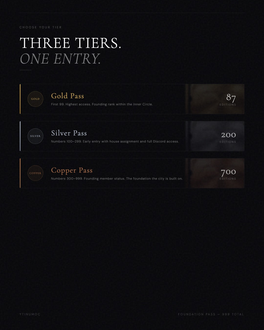 Foundation Pass — Tier Guide